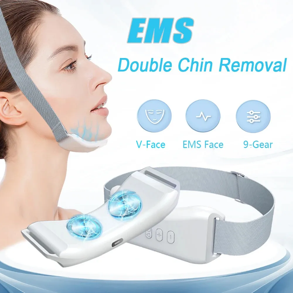 フェイスケアデバイスEMS Massager Vface Double Chin Reducer Shape Liftting Machine Slimmer Skin Tirtinging Beauty Device 231202