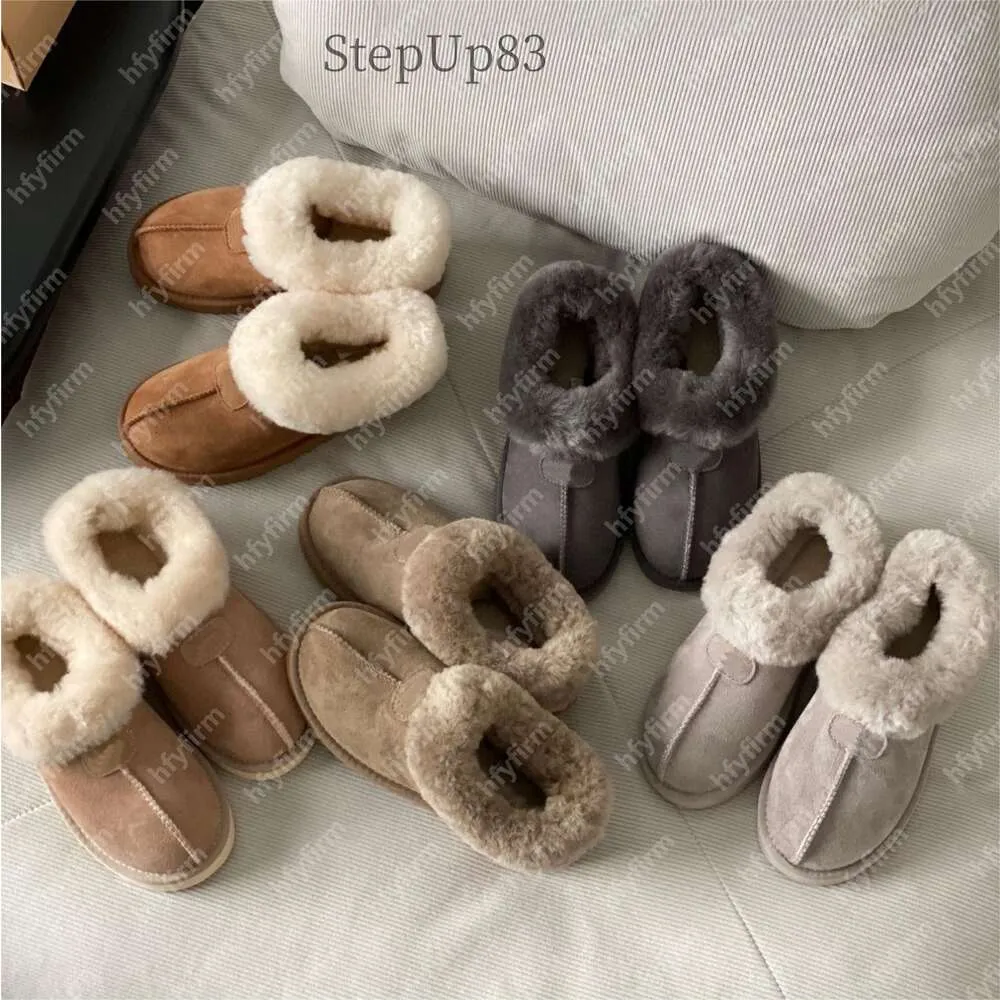 Designer Slippers Coquette Fur Slides Sheepskin Shearling Tazz Mules Women Men Ultra Mini Platform Boots Suede Fall Winter