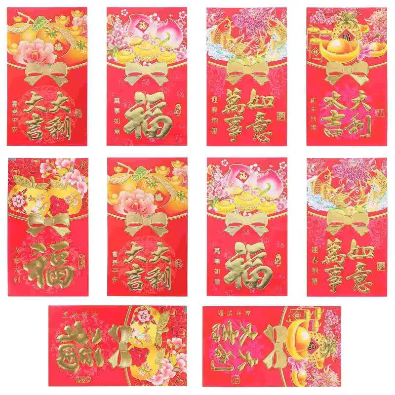 Cadeau cadeau 50pcs enveloppes rouges de l'année chinoise 2024 R Money