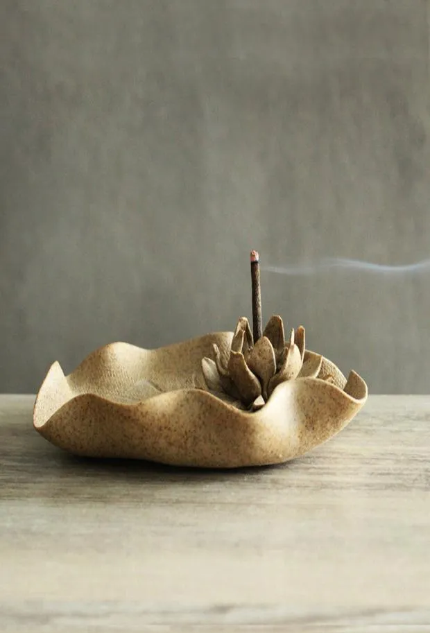 Portaincenso in bastoncino fatto a mano Bruciatore di incenso fiore di loto Jingdezhen Aromaterapia Incensiere Regali Artigianato Decorazione della casa5856456