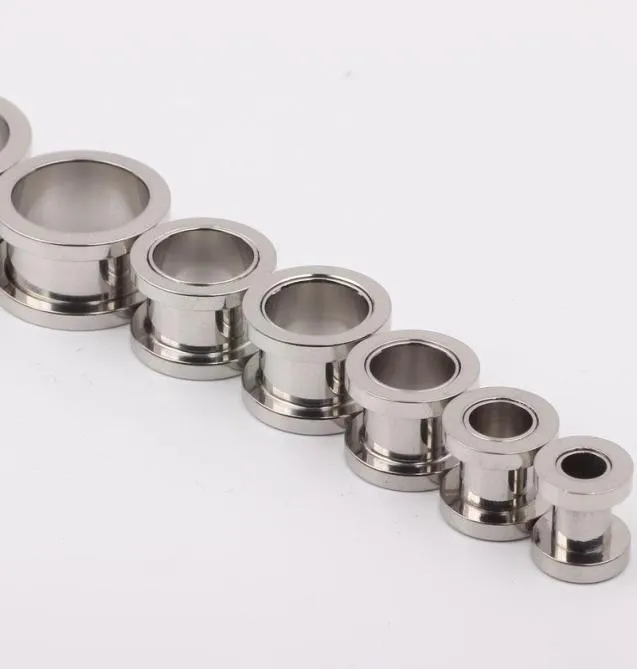 100pcslot mix 210mm Cheap Jewelrystainless steel screw ear plug flesh tunnel piercing body jewelry6730907