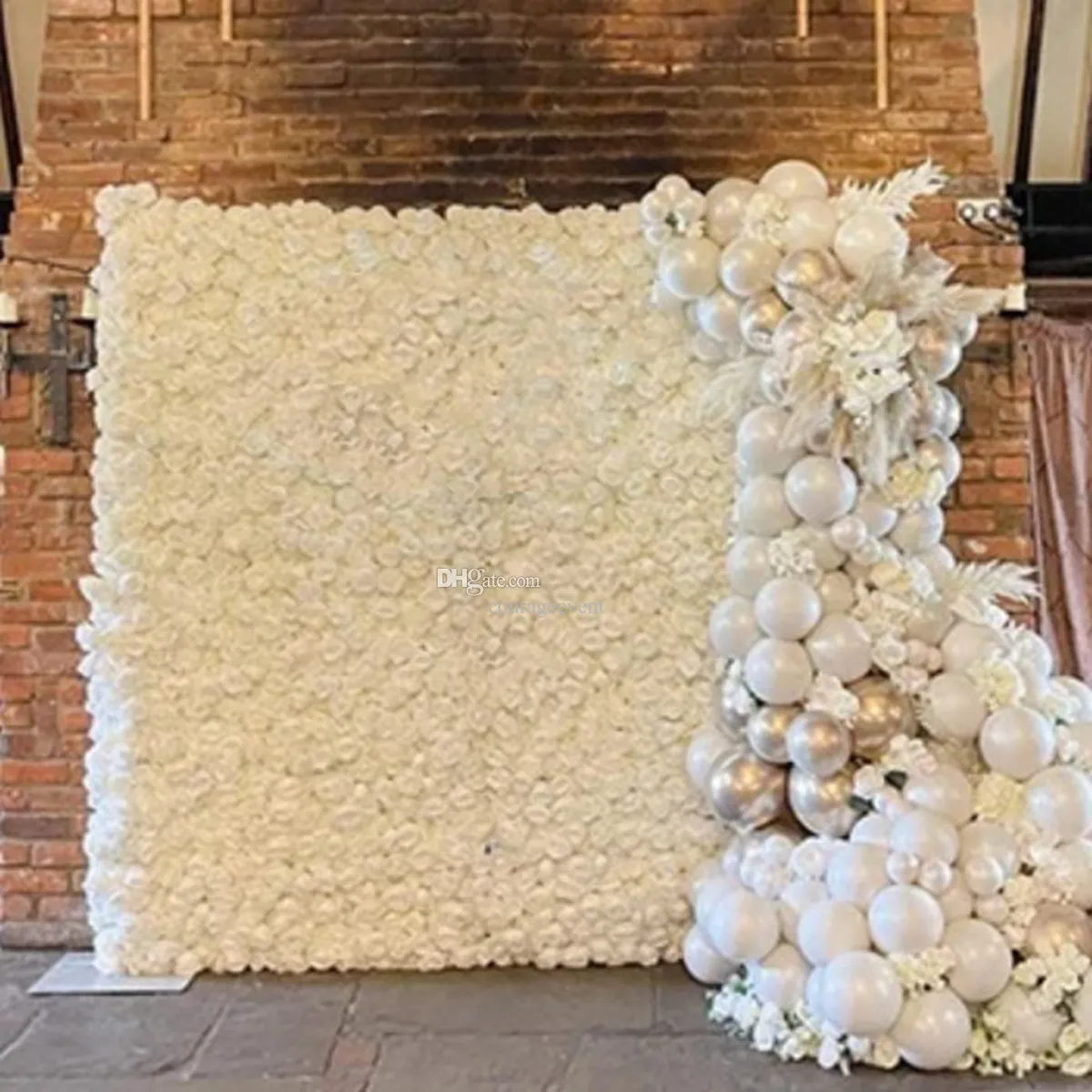2 X2 M 6.6x6.6ft 5D White Rose Cloth Flower Wall Artificail Fabric Roll Up  Hydrangea Floral Wall Wedding Backdrop Decor Hang Curtain Photo Props 036  From Courageevent, $874.38 | DHgate.Com, image size:1200x1200