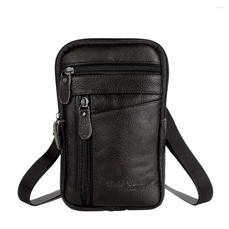 Waist Bags Men's Genuine Leather Packs Phone Pouch Bag Male Small Chest Shoulder Belt Designer Crossbody