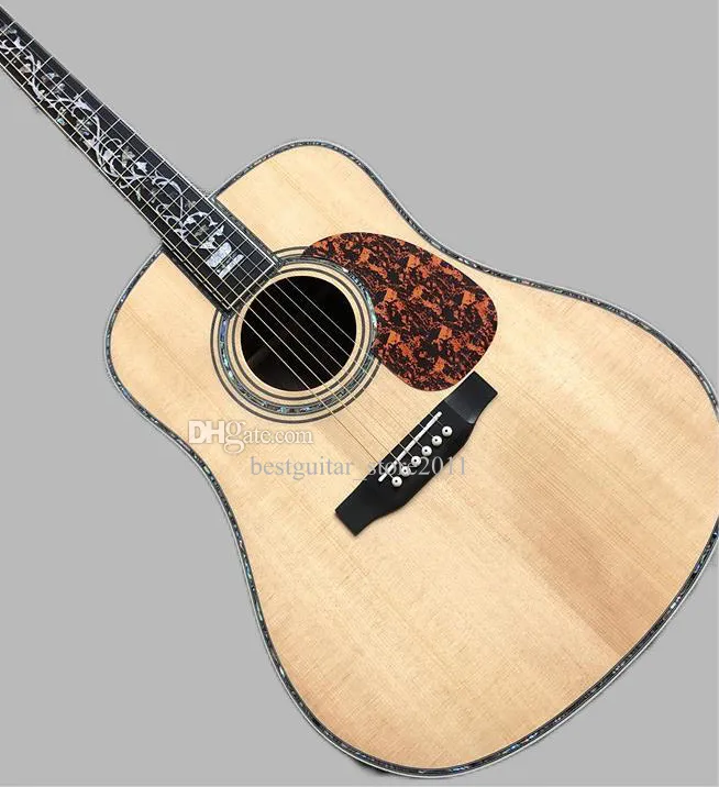 Guitare solide table en épicéa personnalisée, touche et chevalet en ébène, haute qualité, guitare acoustique D45, 39