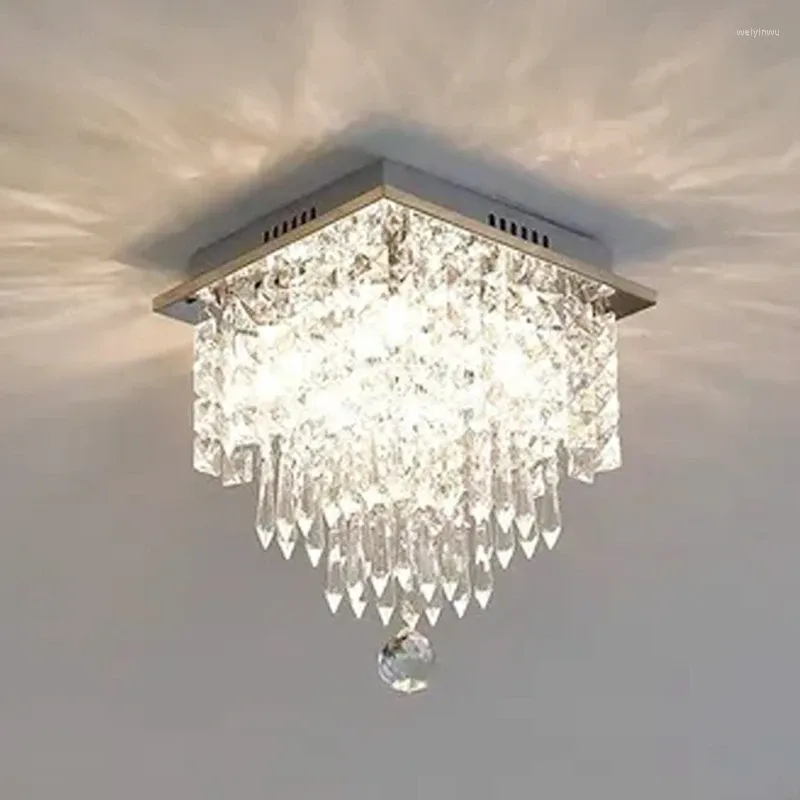 Plafonniers Mini lustre en cristal éclairage moderne luminaire encastré pour chambre salon couloir salle à manger