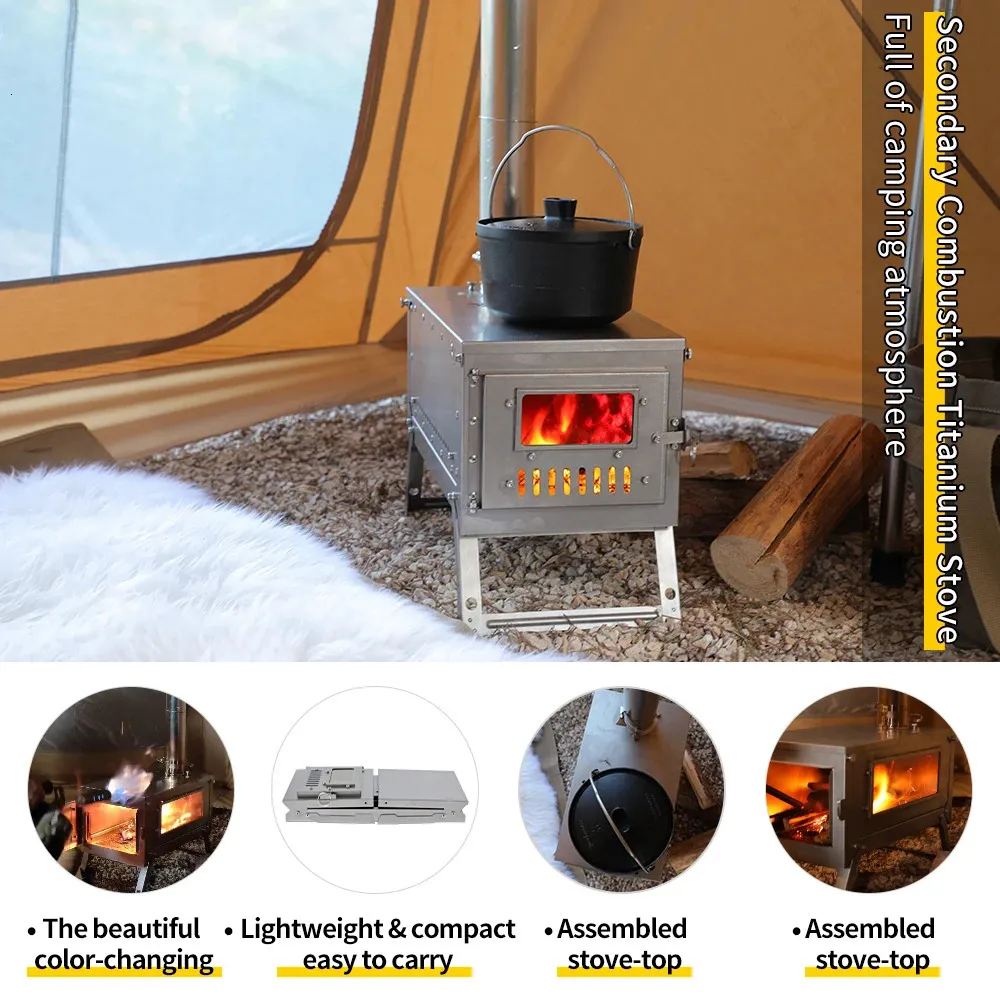Poêle à propane portable avec brûleur en fonte pour cuisine en plein