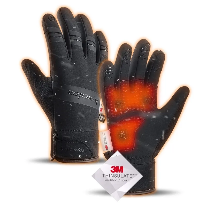 Gants de sport 3 M Thinsulate imperméables hiver hommes femmes épaissir écran tactile temps froid Ski chaud cyclisme thermique 231201