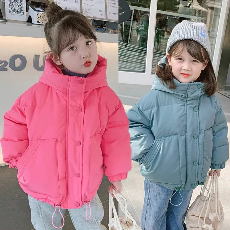 Down Jas 2023 Winter Warm Houden Jassen Voor Meisjes Mode Koreaanse Versie Losse Kinderen Uitloper 312 Jaar Baby Kinderkleding 231202