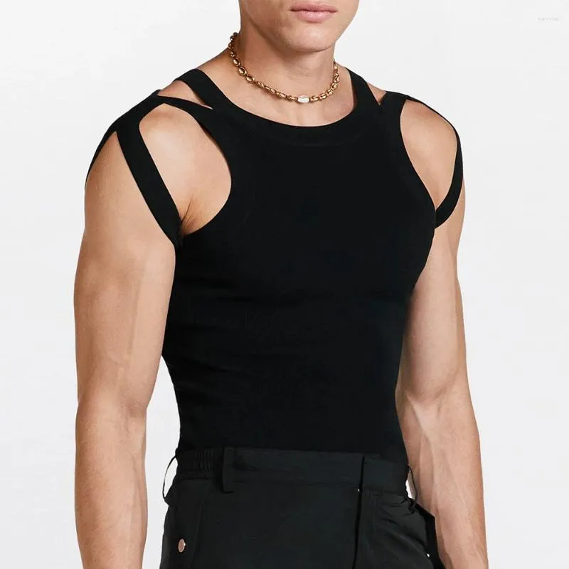 Mens T Shirt Moda Boş Zaman Tişört Streç yaz tankı Top Wetlook Clubwear Fitness Kas Partisi Performansı