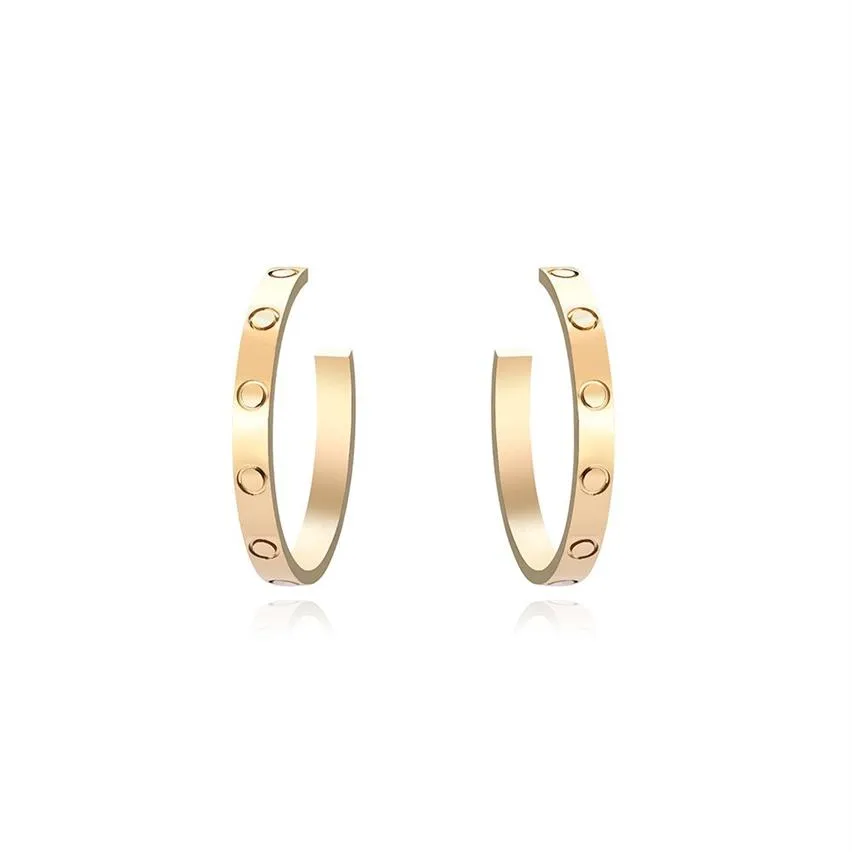 Haute édition Hoop Huggie Screw Stud Love Boucles d'oreilles pour femmes dames filles cadeau bijoux 316L titane acier bijoux de créateur Surfa304l