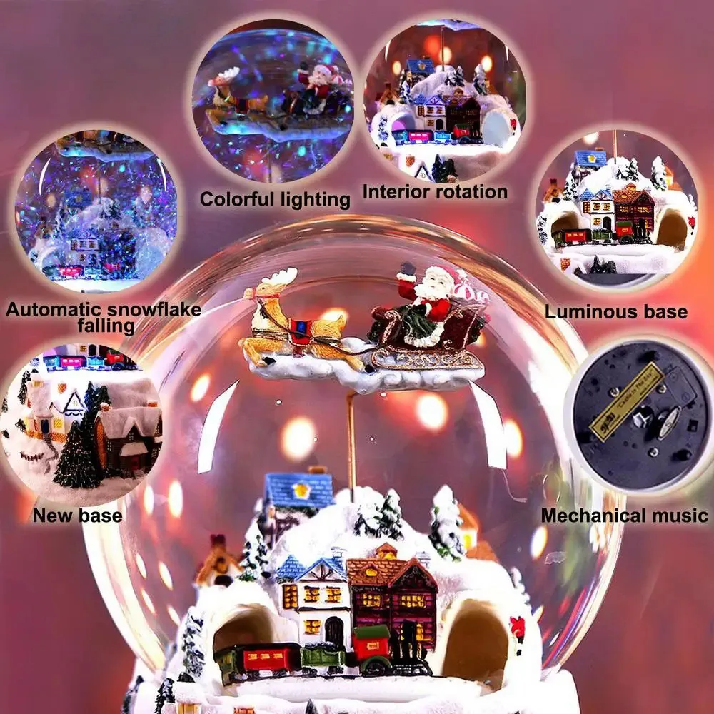 Musical Christmas Snow Globe with Santa & Snowflake - Candle Holder ...
