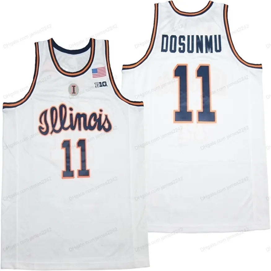 Nikivip Ayo Dosunmu Illinois Fighting Illini College Basketball Jersey Masculino Todos Ed Branco Qualidade Superior Tamanho S-XXXL