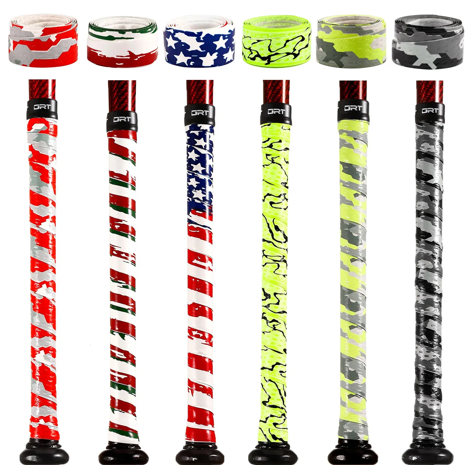 Ensembles de badminton AMASPORT 510 pièces poignée de batte de baseball 11mm bandes de bâton de motif en relief antidérapant pour accessoires de softball bandeau 231202