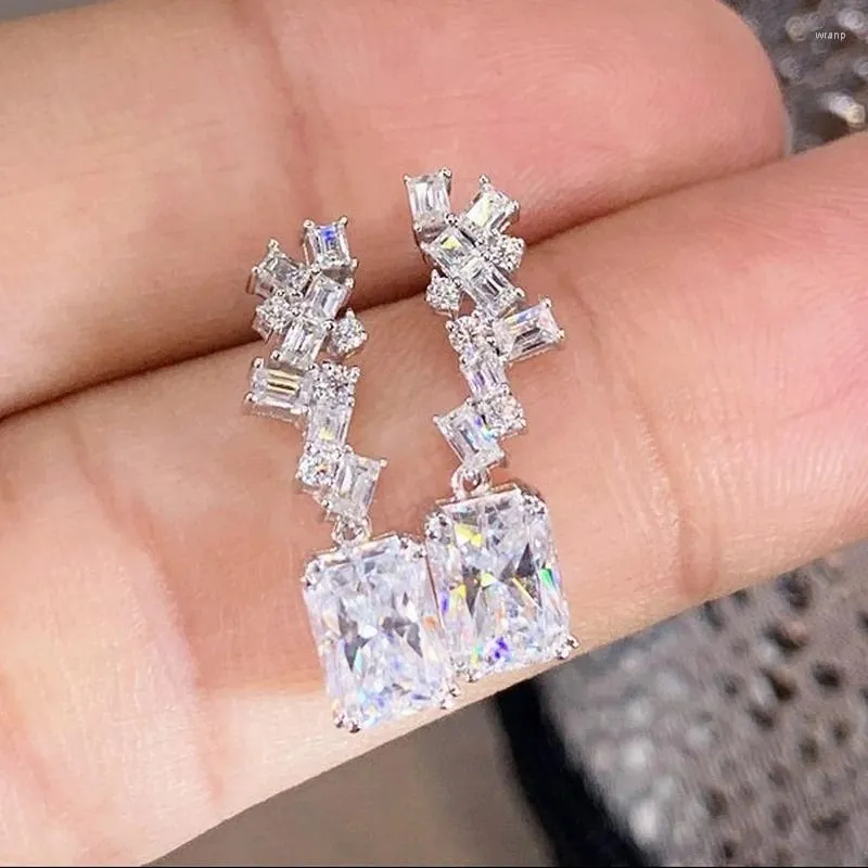 Dangle Oorbellen CAOSHI Moderne Mode Drop Voor Vrouwen Dazzling Crystal CZ Fancy Sieraden Prachtig Design Gift Goede Kwaliteit Accessoires