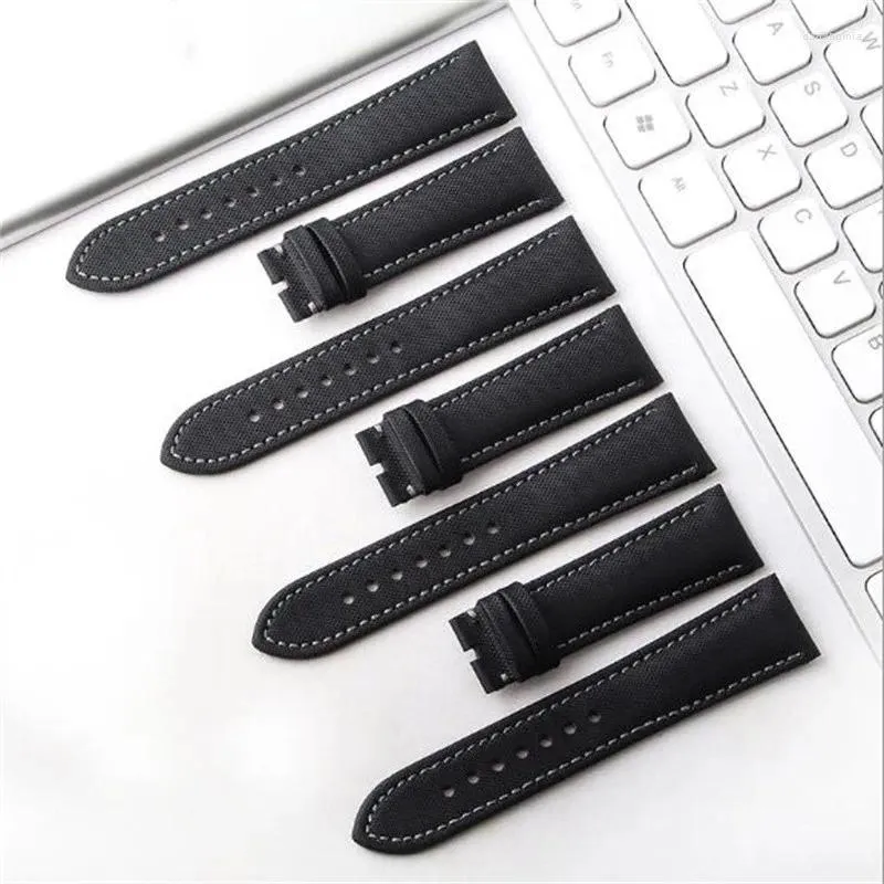 Cinturini per orologi In pelle di alta qualità con cinturino con logo in nylon 23mm Cinturino liscio nero adatto per Blancpa FIFTY FATHOMS 500