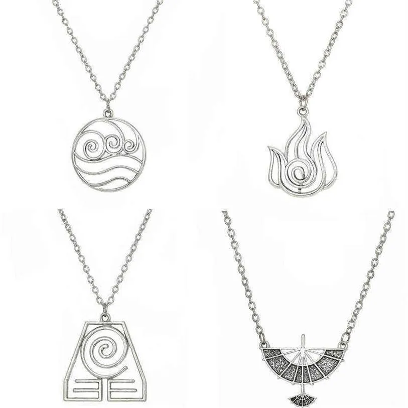 Avatar The Last Airbender Collana con ciondolo Air Nomad Fire and Water Tribe Collana a catena a maglia per uomo Donna Gioielli di alta qualità G222y