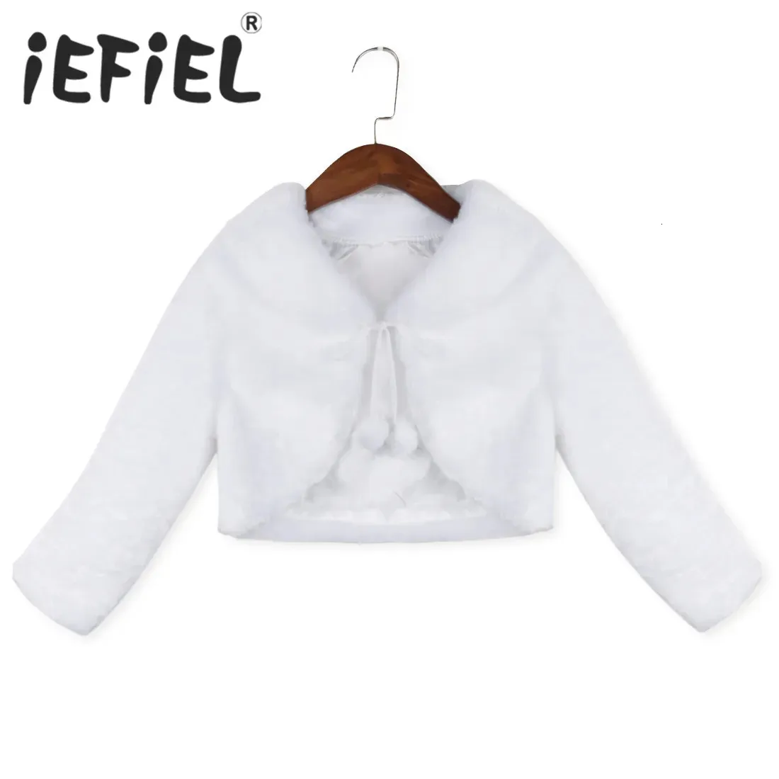 Manteau en duvet pour filles, vestes et manteaux d'hiver chauds, vêtements d'extérieur en fausse fourrure, manches longues, boléro pour enfants, mode bébé pour fête d'anniversaire, robe fleurie 231202