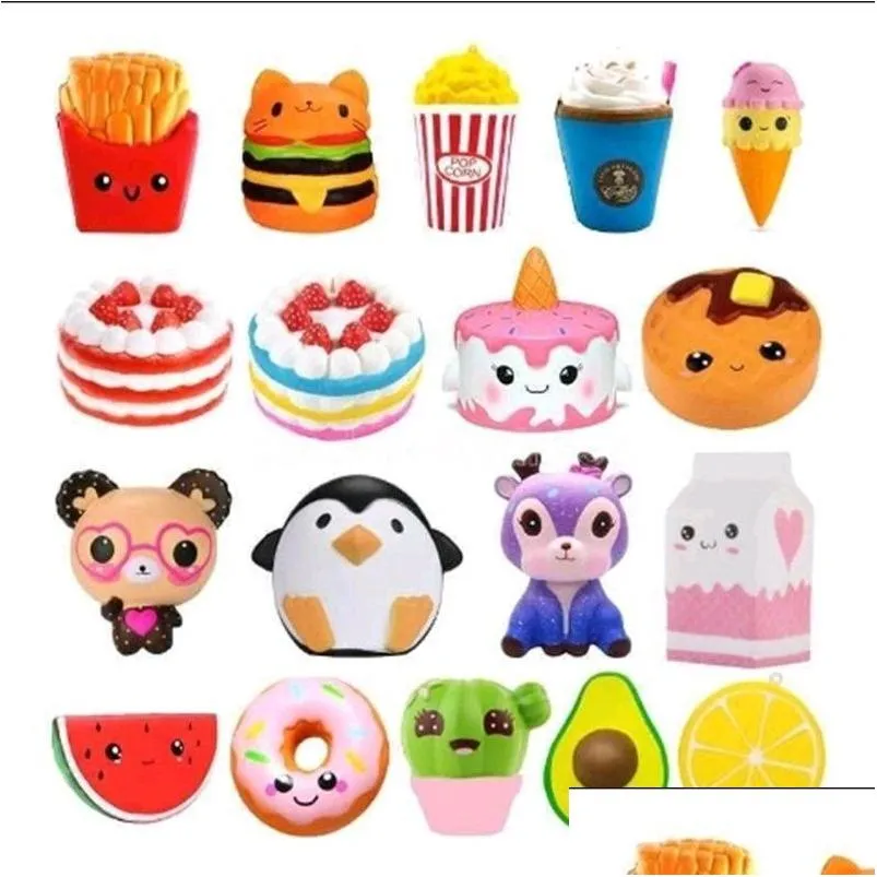 Dekompressionsspielzeug Pu Squishy Zappelspielzeug Cartoon Popcorn Langsam steigender Cremeduft Anti Kawaii Kinder Squishies Spielzeug Geschenk Drop Lieferung T Dh6Ji