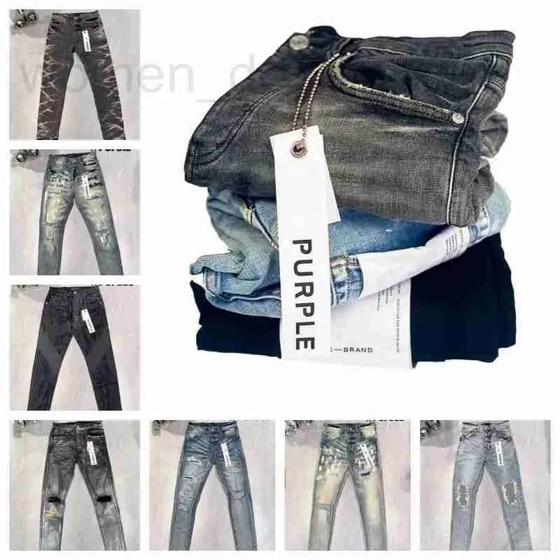 Jeans voor heren Designer luxe ontwerpers Paarse spijkerbroek Herenjeans Jean Heren zwarte broek High-end kwaliteit Recht Retro Streetwear Casual joggingbroek H72L