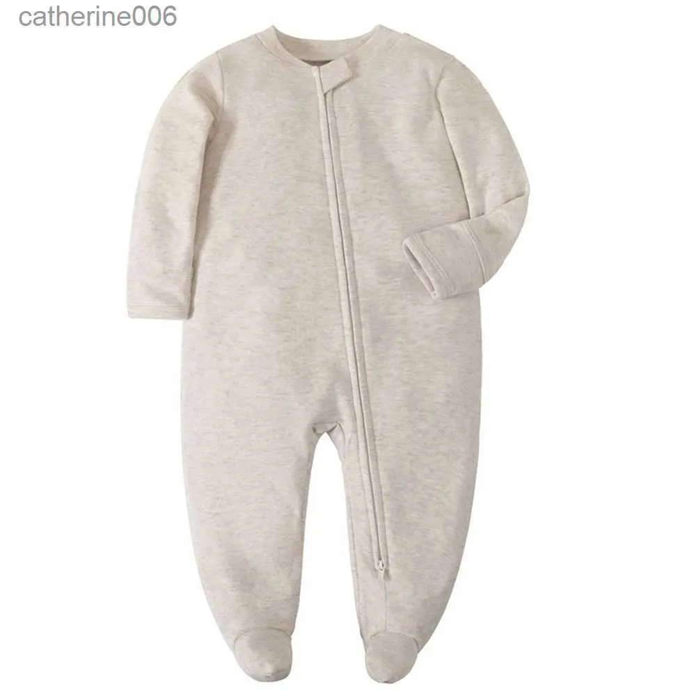 新生児のための衣類セットパジャマ0〜3ヶ月の女の子と男の子長袖スリープウェアジッパーコットン新生児ベビー衣類231202