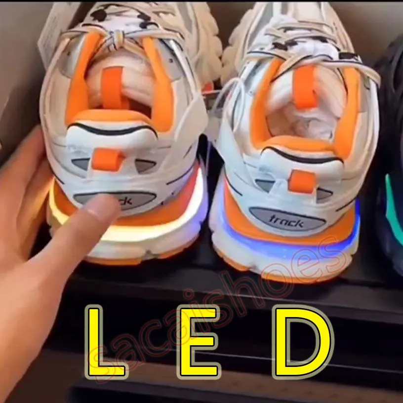 3 3.0 Paris Casual Shoes Mens Mens Womens Tracks Led Triple White Black Trainers Tess.S. Gomma Nylon Printed OG Neon Sneakers Led 2 504 DHgate