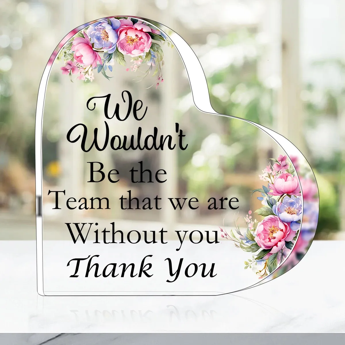 Decorative Thank you for your gift. Female employees appreciate the inspiring gift. Acrylic colleagues appreciate the Plaque team gift 231202
