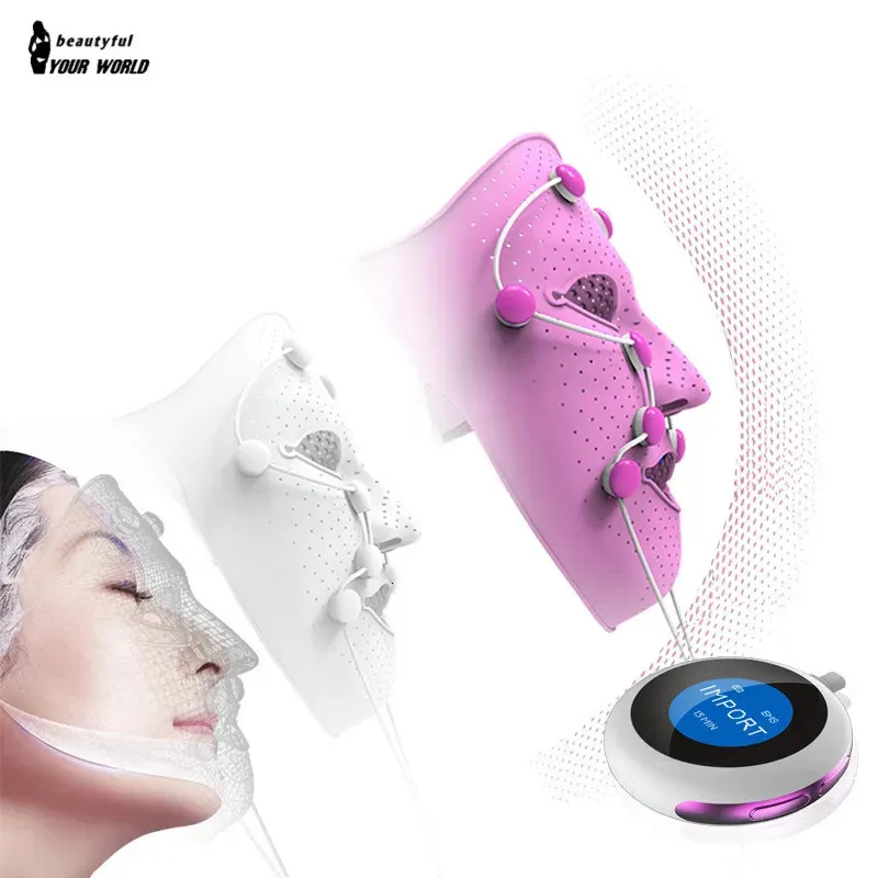 Face Care Devices 3D Face Mask Lift Massager Electric EMS Vibration Tightening Device Skin Rejuvenation Anti-Wrinkle Acne Removal Magnet Beauty 231201