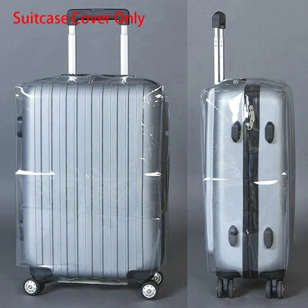 Stuff Sacks Travel Waterproof Suitcase Cover Transparent Luggage PVC Thickening Size 2022242628 Dustproof Protective 231201