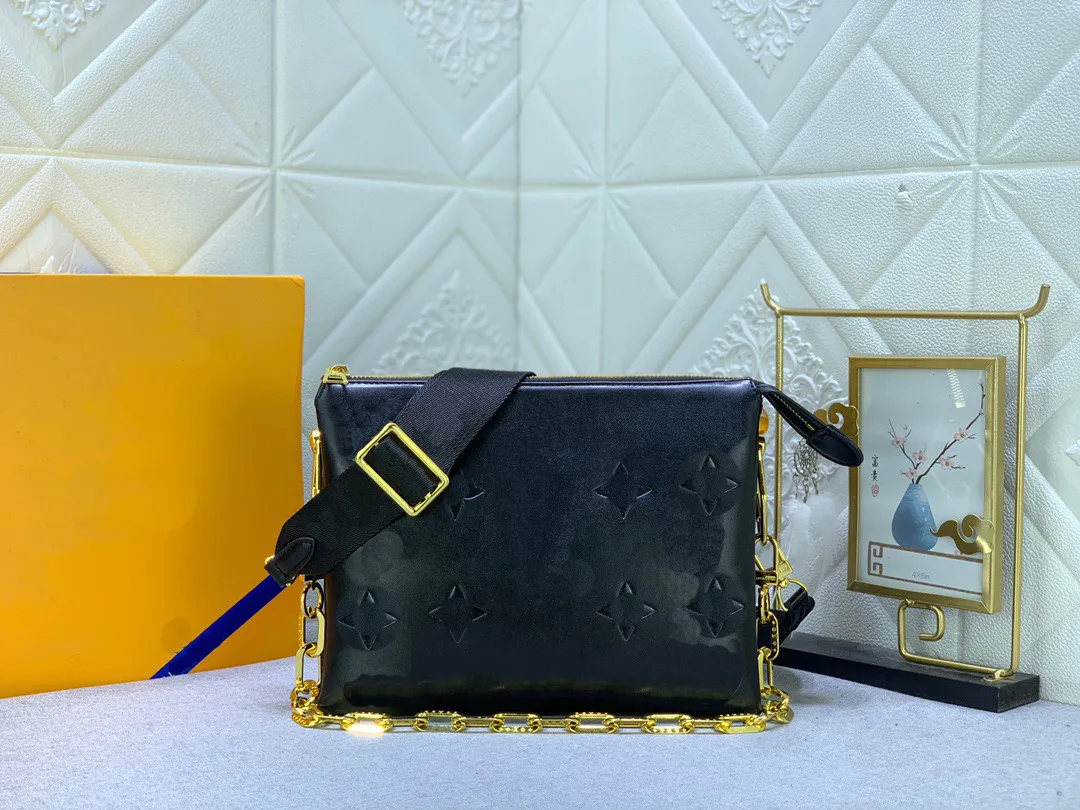 Top Embossed Designer bag Handbag Black printing wallet high-quality leather Handbag Purse shoulder bags handbags Genuine leather two straps Chain Messenger Bags