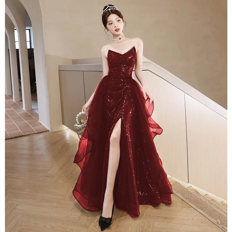 green emerald velvet dress Red Modest Formal Prom Pageant Evening Dress with Sleeves CC3002 Size 8 / Red main image 1
