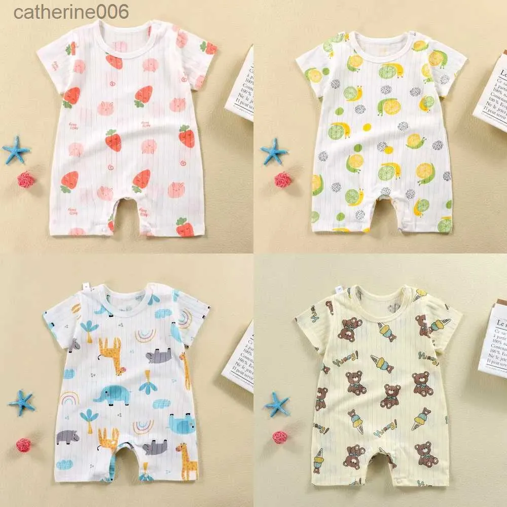 Set di abbigliamento Estate Tuta da bambino a maniche corte Neonato Ragazzi Ragazze Pagliaccetto Tuta da bambino Abbigliamento per bambini Abbigliamento per bambiniL231202