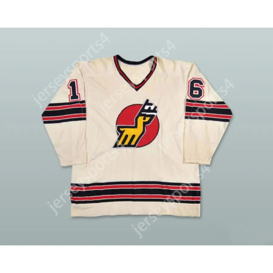 Personalizzata STEVE WEST 16 HOME WHA 1974-75 MICHIGAN STAGS HOCKEY MAGLIA NUOVA Cucitura superiore S-M-L-XL-XXL-3XL-4XL-5XL-6XL