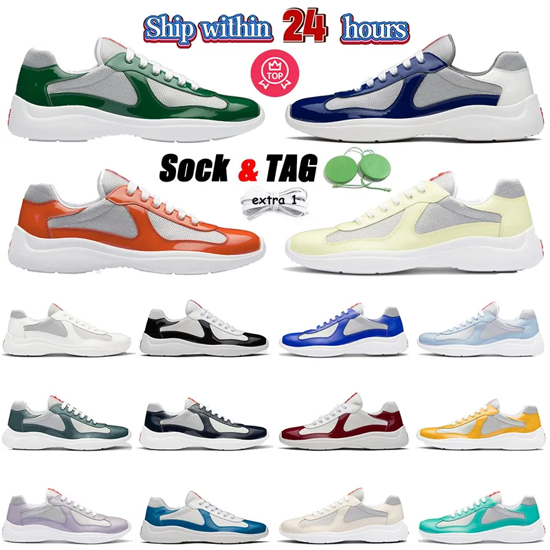 Plattform -Laobers Amerika Casual Schuh Sport luxuriöser Americas Cup Marke Outdoor Sport Gummi Sohle Herren Damen Patent Leder -Sneakers Original OG Trainer große Größe große Größe