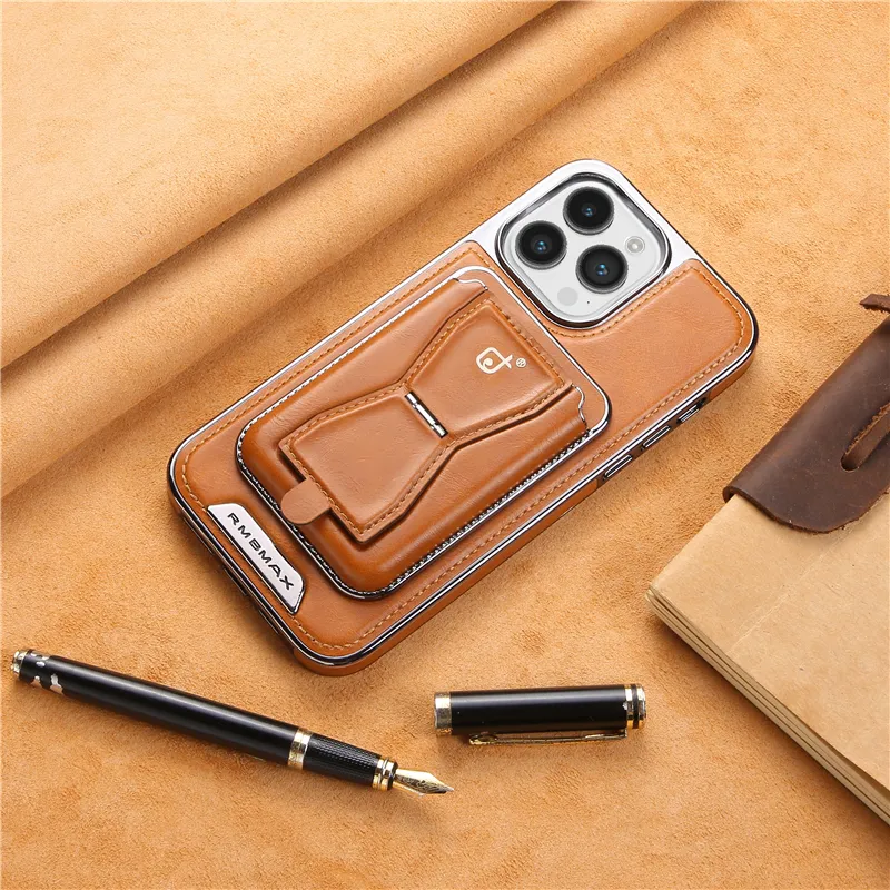 Luxus abnehmbar magnetische Leder -Vogue -Telefonhülle für iPhone 15 14 13 12 Pro Max Visitenkartenschlitz Wallet Bracket Plattierung Rückdeckabdeckung Unterstützung für drahtlose Ladungen