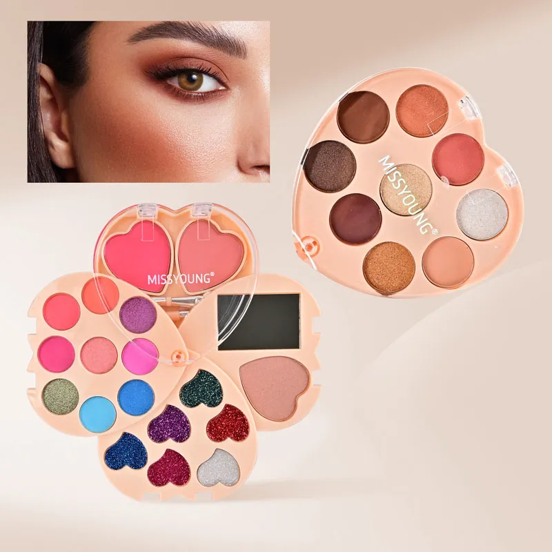 Nouveau 18 couleurs fard à paupières palette ensemble fard à paupières terre couleur paillettes maquillage coffret cadeau