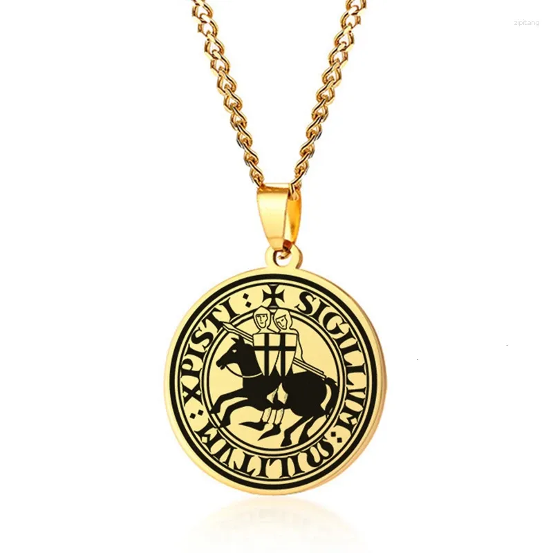 Pendant Necklaces Stylish Mens Of The Knights Templar Medieval Arms Amulet Medallion Pewter Male Jewelry