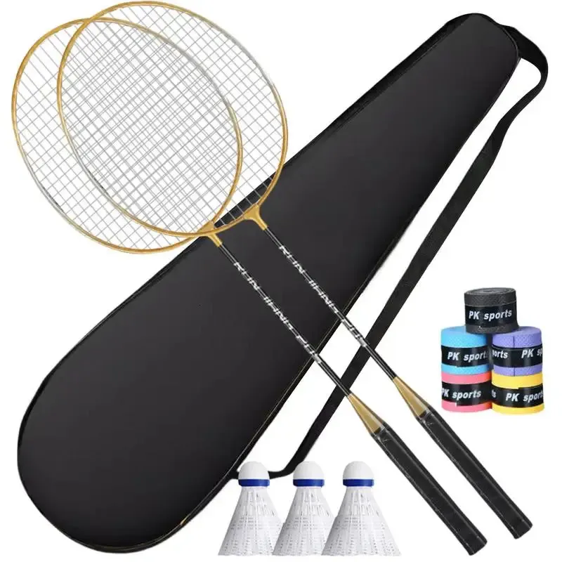 Badminton Rackets 2st/set badminton racket amatör primär badminton rackets träning racket shuttlecocks set sport leverans tillbehör 231201