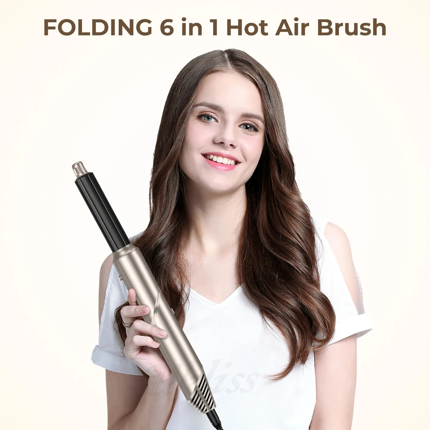 DHgate 6 in 1 Ionic Hair Straightener Brush with Ceramic Coating Negative Ion Technology for Frizz Free Styling Hair Products