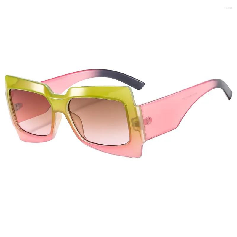 Gafas de sol cuadradas vintage mujer moda gafas de sol verde rosa sombras grandes UV400 hombres hombre mujer