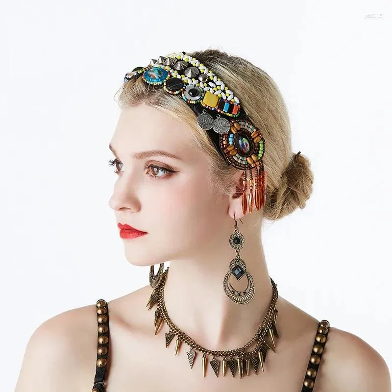 Stage Wear Women Tribal Belly Dance Accessories Headbands Bellydance Beads Rhinestones Gypsy Headpieces