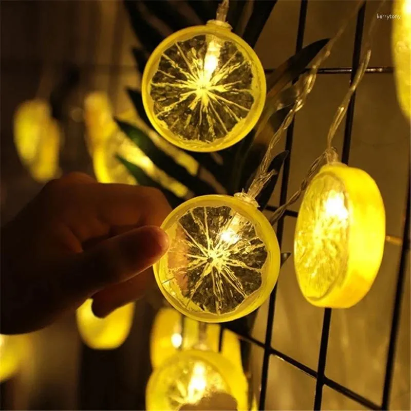 Cordas Natal LED Gerland 10LEDs Fada Laranja Limão Luzes Decoração Garland Showcase Janela Ano Casamento Festa em Casa