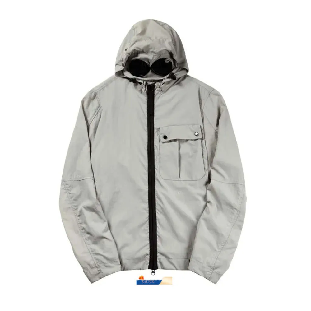 C.p. Company Zip-through Washed Hooded Coat In Grey | ModeSens