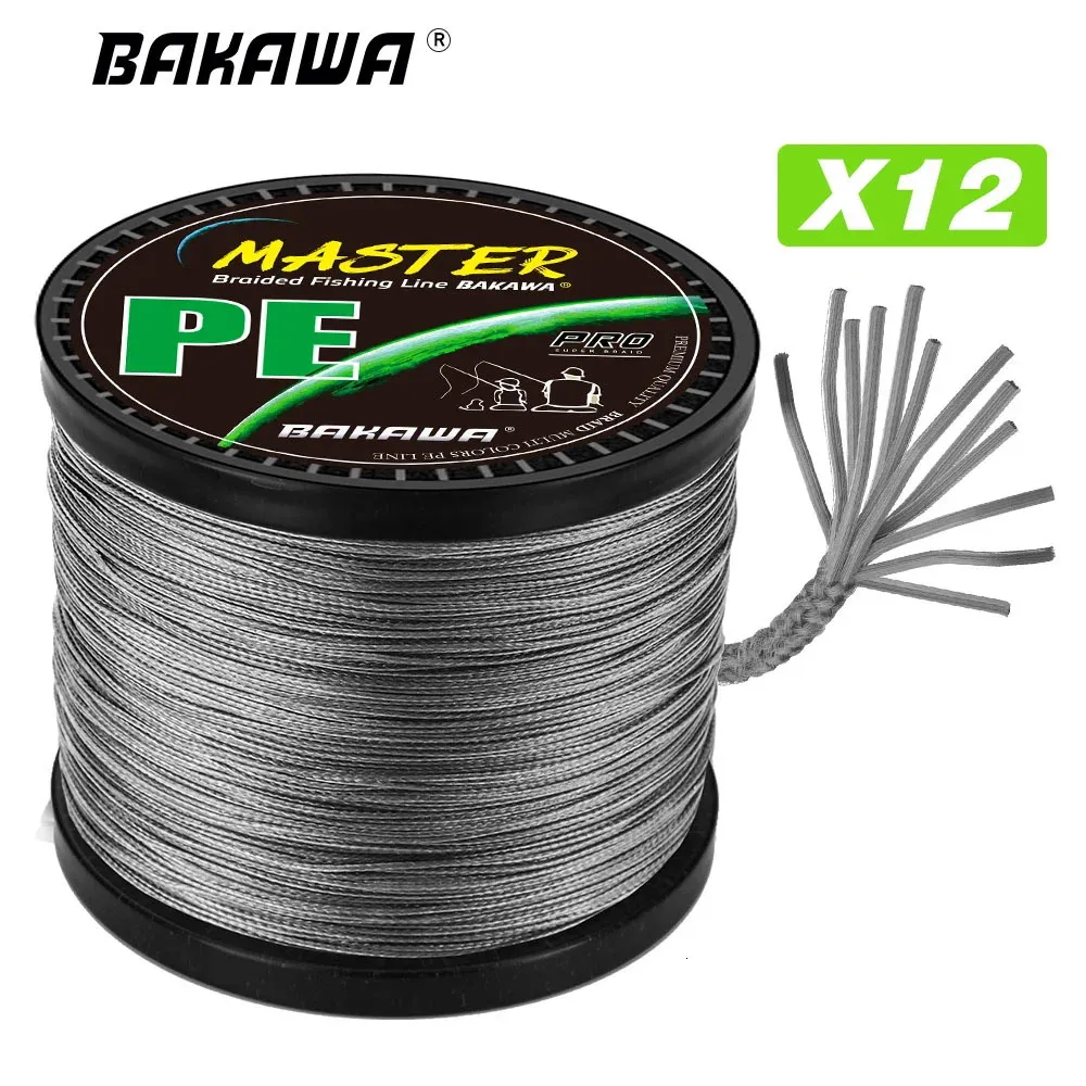 Treccia di linea BAKAWA 12 fili 300M 100M 500M 1000M PE multifilamento intrecciato da pesca Tresse Peche tessuto a mosca d'acqua salata per pesca alla carpa 231202