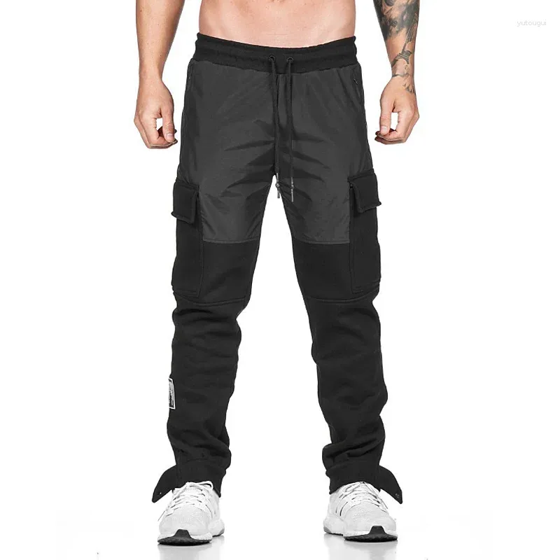 Pantaloni da uomo Pantaloni da jogging cargo in cotone da palestra da uomo Salopette multitasche da corsa Pantaloni casual da allenamento Pista sportiva da uomo