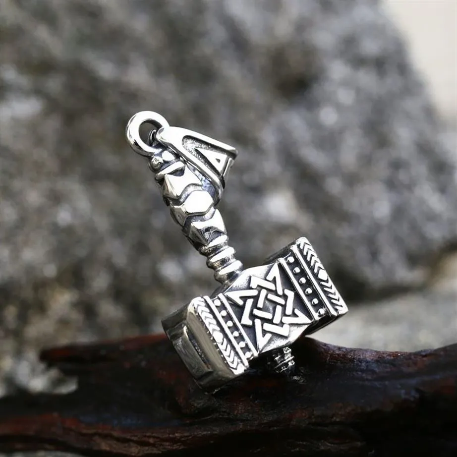 Yutong Vikings Pendentif Collier Mjolnir Pendentif Nord Collier En Acier Inoxydable Chaîne Norse Viking Bijoux BP8-482174S