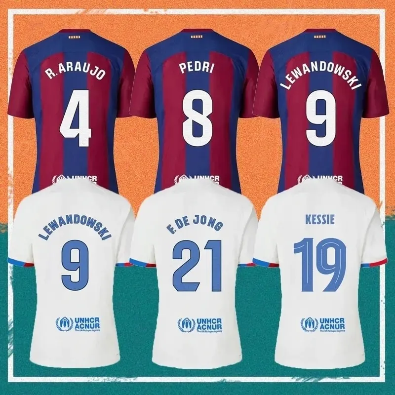 Robert Lewandowski Barcelona 22 23 24 Fußballtrikot Pedri Gavi Frenkie de Jong Ferran Torres Joao Cancelo Raphinha Ilkay Gundogan Lamine Yamal Jules Kounde Home Away