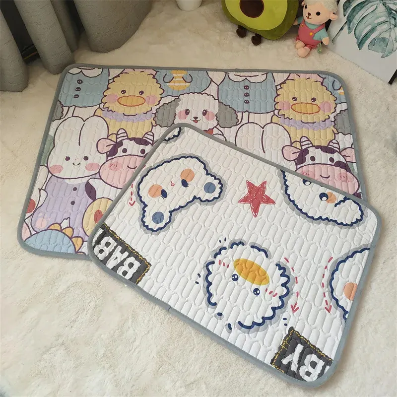 Almohadillas cambiantes Cubiertas Reutilizables Esteras para bebés Cubierta 50x70 cm Colchón de pañales para algodón nacido Pats impermeables Alfombra de juego de piso 231202