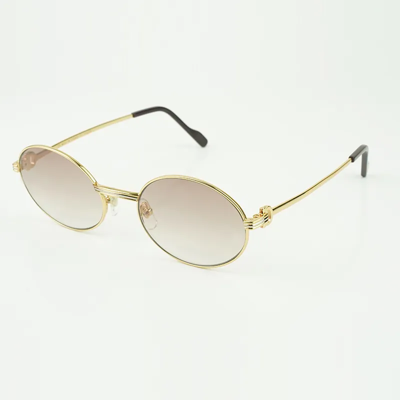 Neue ultraleichte runde Retro-Sonnenbrille 1188008, modisches Goldmodell, Herren-Sonnenbrille, Sonnenblende