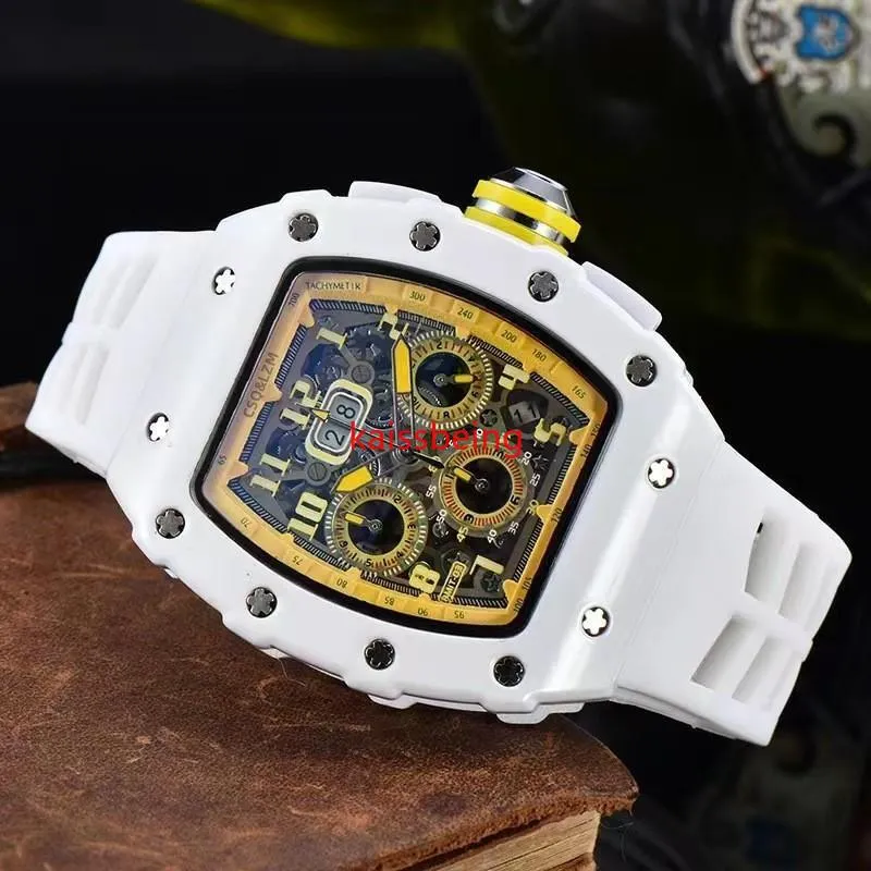 Montre à Quartz automatique pour hommes, 6 broches, haute qualité, édition limitée, luxe, caractéristiques complètes, bracelet en Silicone, à la mode