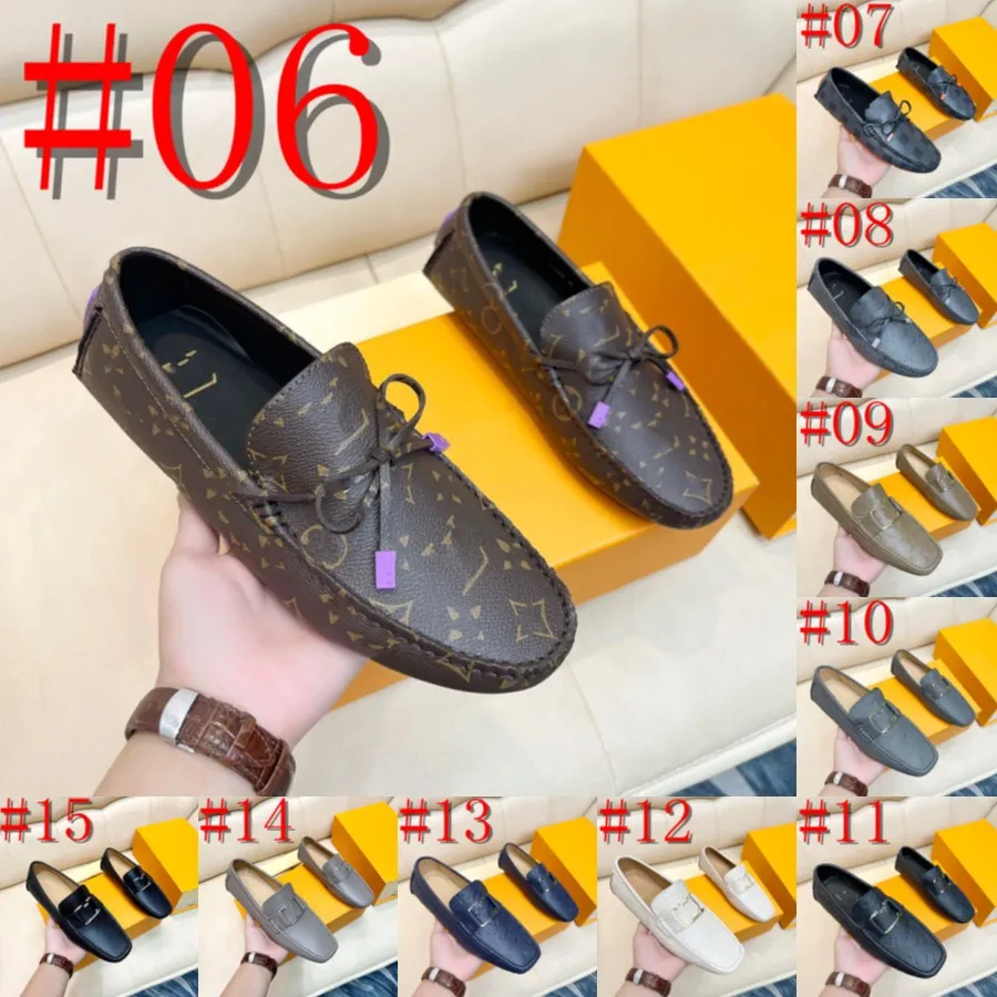 40modell italienska herrskor avslappnade varumärken glider på formella lyxskor designer män loafers moccasins äkta läderbrun körskor 38-47